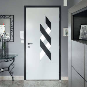 Porte d'entrée contemporaine cadre Noir Ligne Concept au Store Niortais