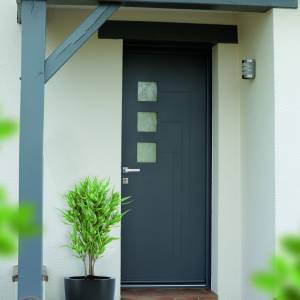 Porte d'entrée contemporaine Ligne Carré au Store Niortais